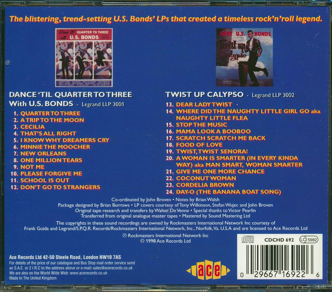 Gary US Bonds - Quarter To Three + Twist Up Calypso (24 tracks)