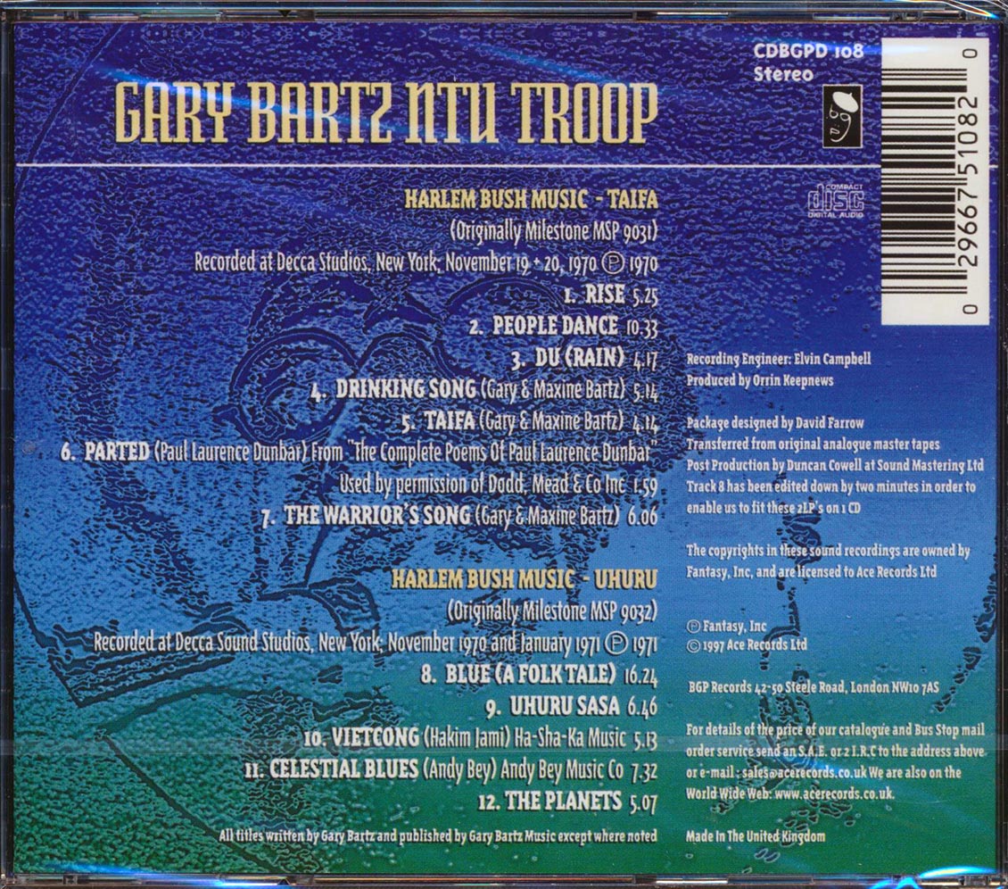 Gary Bartz NTU Troop - Taifa + Harlem Bush Music Uhuru