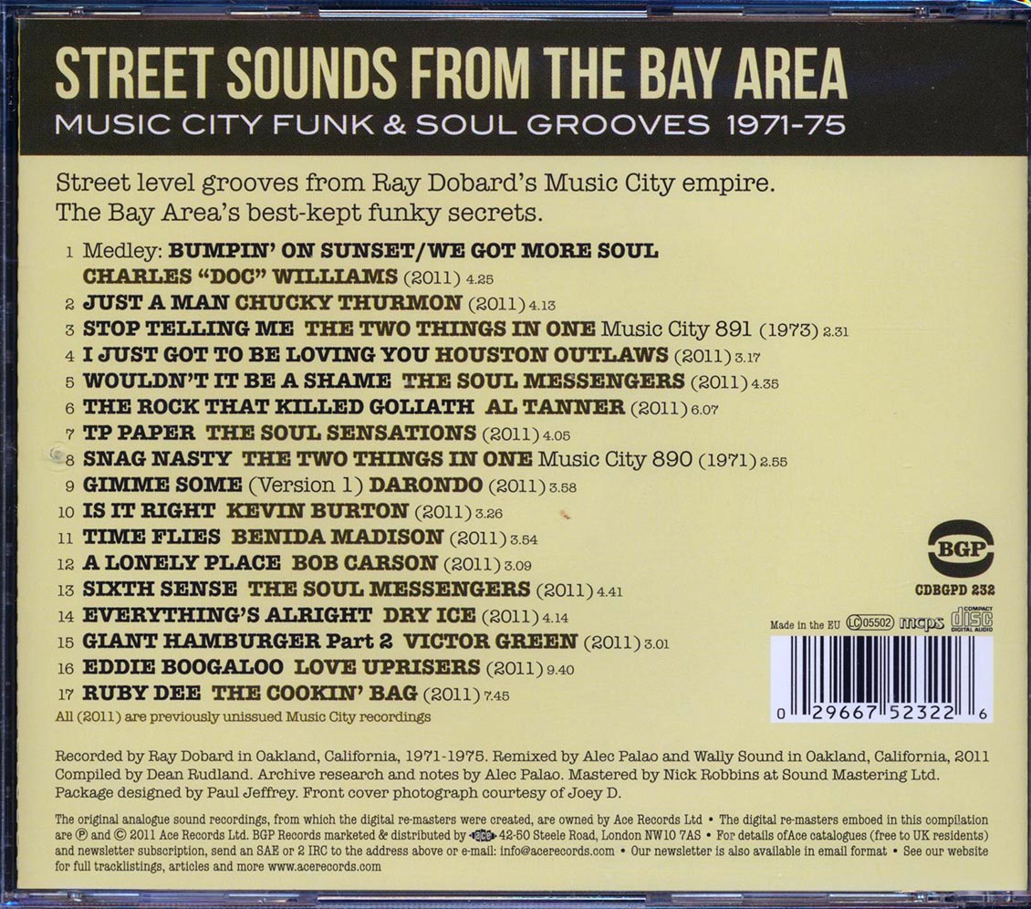 Various - Street Sounds From The Bay Area: Music City Funk & Soul Grooves 1971-1975