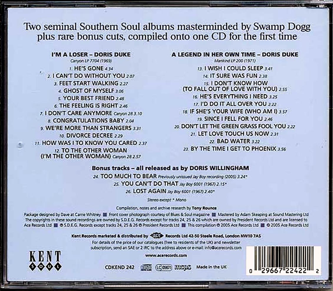 Doris Duke - I'm A Loser: The Swamp Dogg Sessions And More (26 tracks)