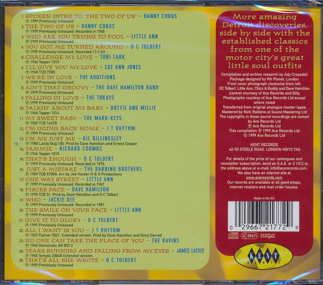 Various - Dave Hamilton's Detroit Dancers Volume 2: The Soul Providers (25 tracks)