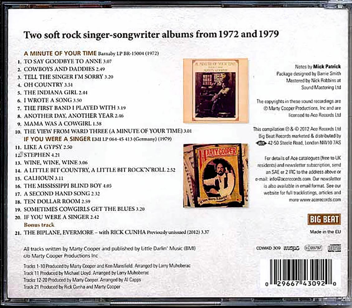 Marty Cooper - I Wrote A Song: The Complete 1970s Recordings (21 tracks)