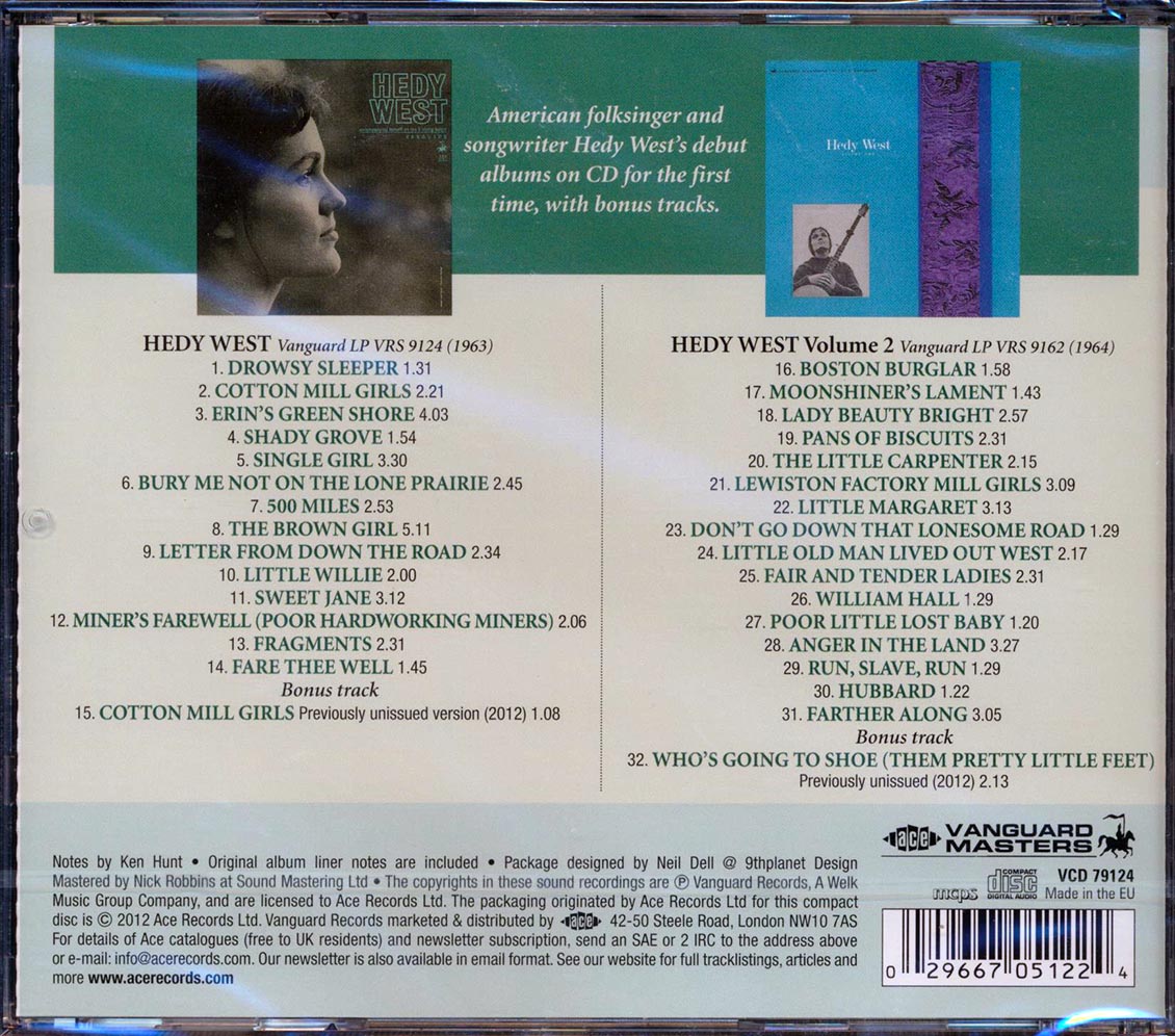 Hedy West - Hedy West Accompanying Herself On The 5 String Banjo + Volume 2 (32 tracks)