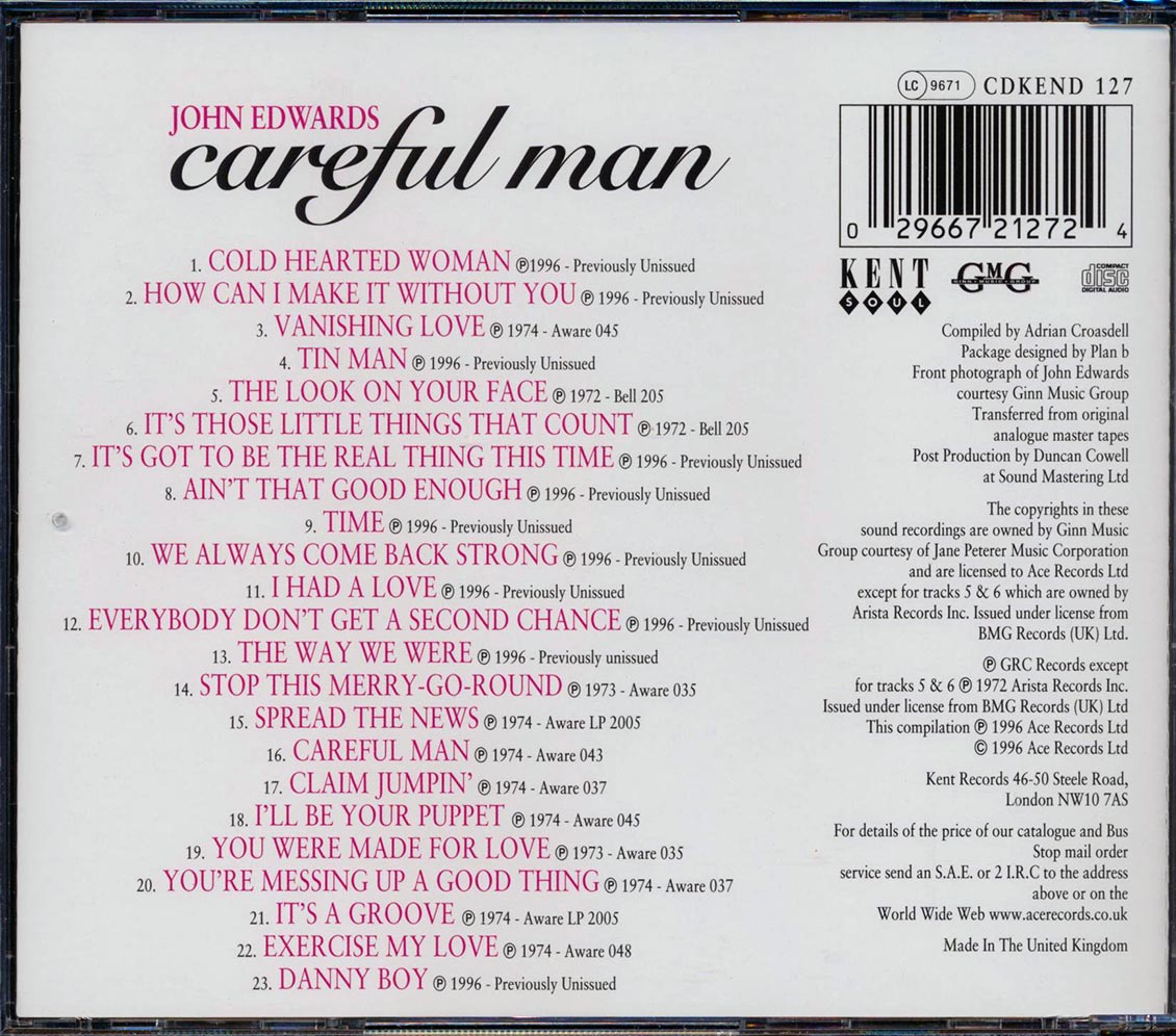 John Edwards - Careful Man (23 tracks)
