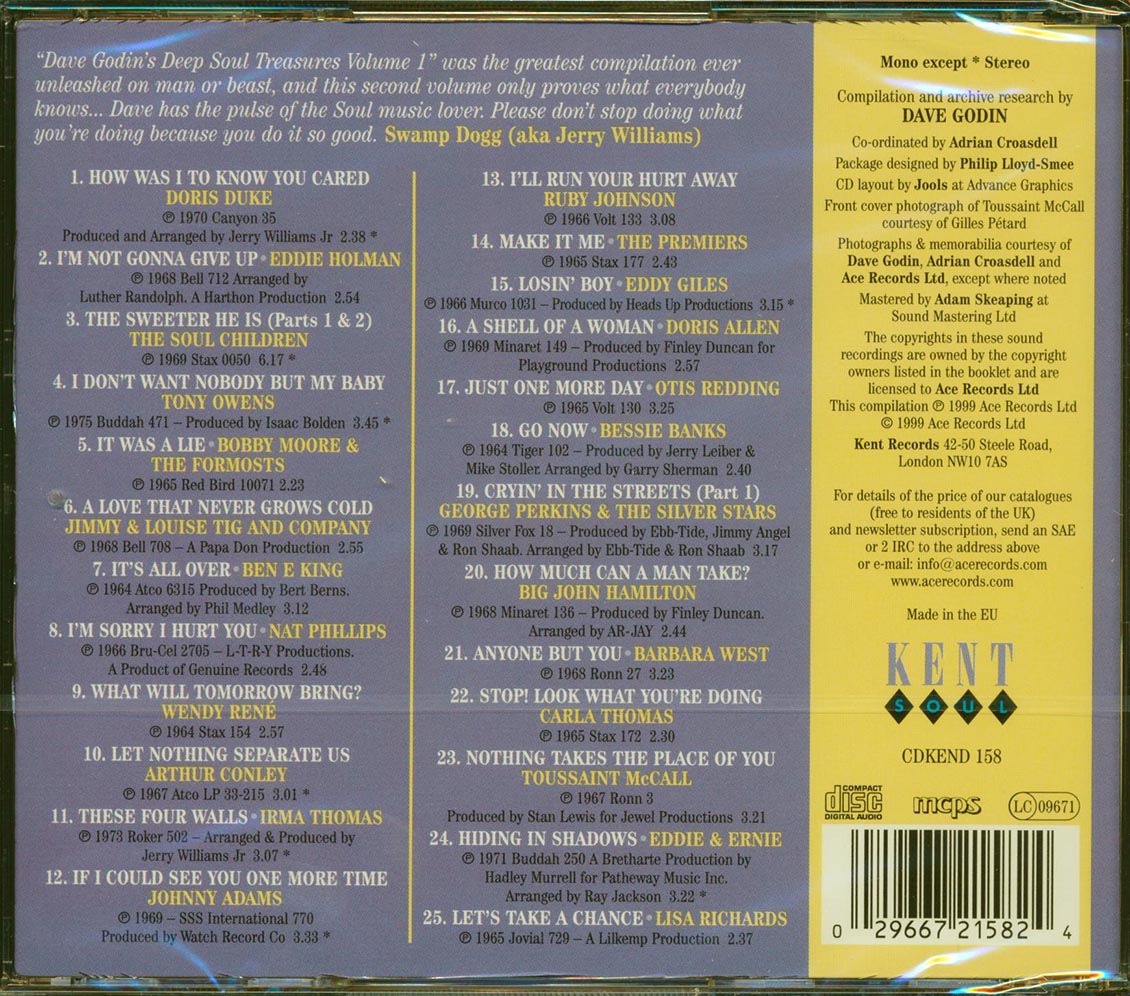 Various - Dave Godin's Deep Soul Treasures Taken From The Vaults Volume 2 (25 tracks)