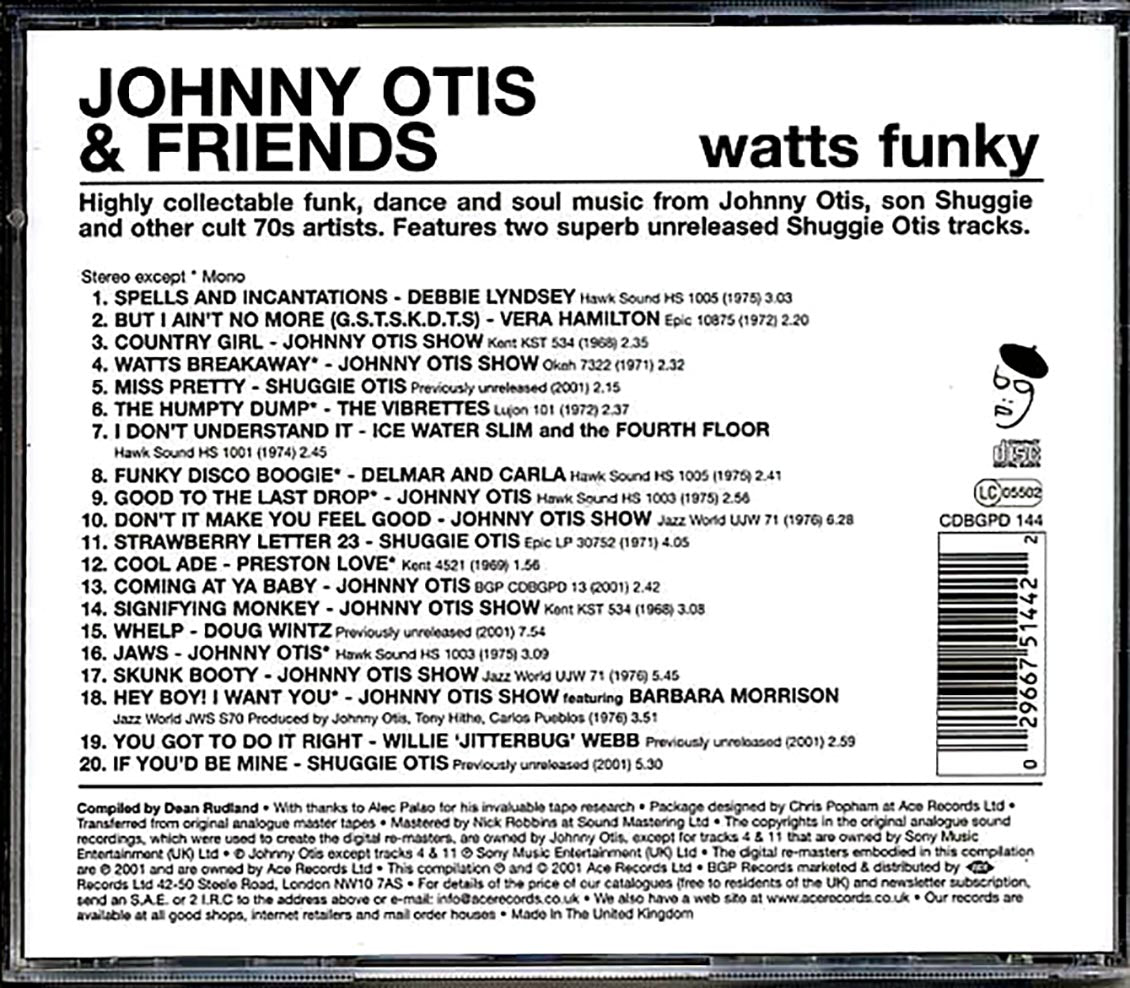 Johnny Otis & Friends - Watts Funky (20 tracks)