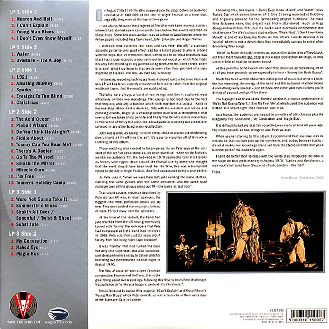 The Who - Live At The Isle Of Wight Festival 1970 (3xLP) (colored vinyl)