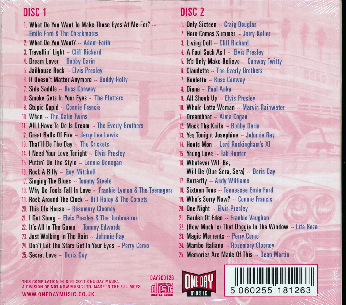 Various - Number 1 Hit Singles Of The 50s (50 tracks) (2xCD) (deluxe 3-fold digipak)