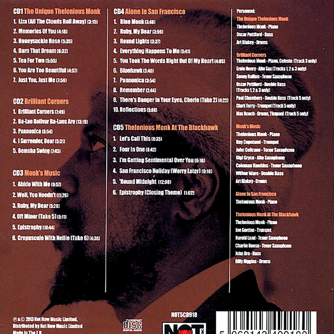 Thelonious Monk - The Riverside Years (34 tracks) (5xCD)