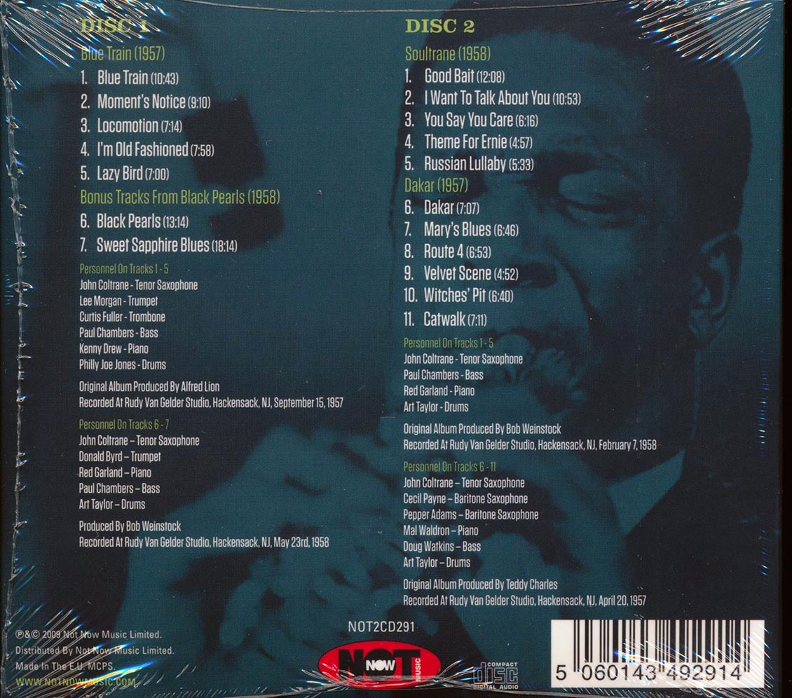 John Coltrane - Blue Train + Soultrane + Dakar (3 albums on 2 CDs)