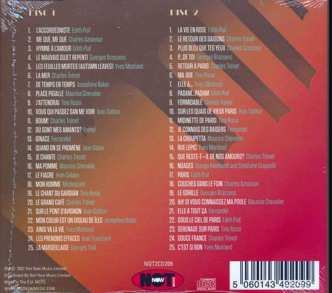 Various - Cafe De Paris: 50 Grands Succes Francais (50 tracks) (2xCD)