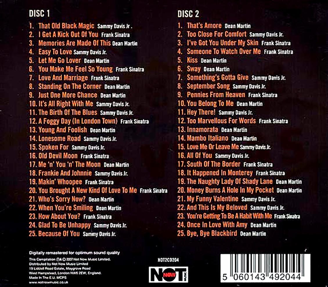 Frank Sinatra, Dean Martin, Sammy Davis Jr. - The Rat Pack: 50 Original Recordings (49 tracks) (2xCD)