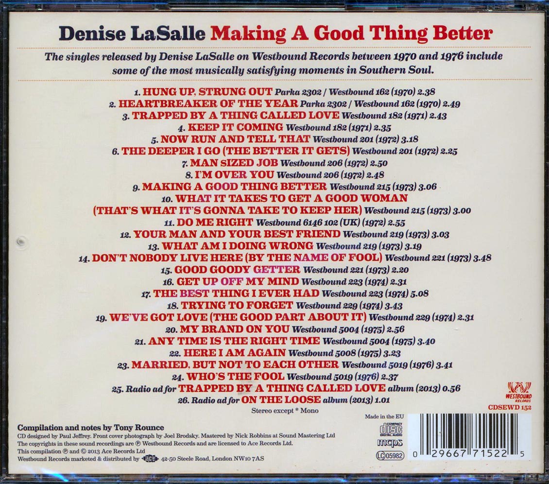 Denise LaSalle - Making A Good Thing Better: The Complete Westbound Singles 1970-1976 (26 tracks)