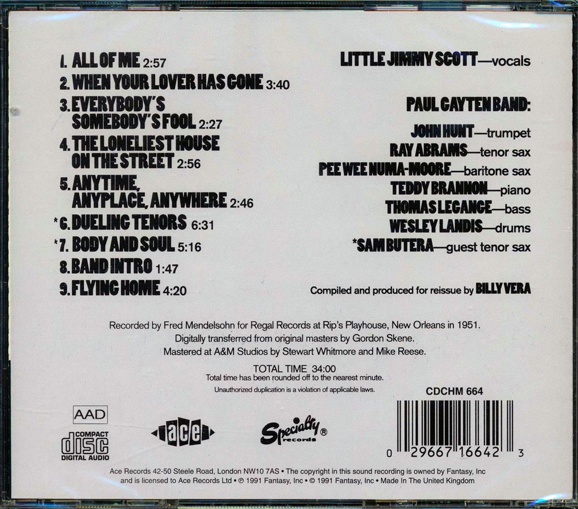 Little Jimmy Scott, The Paul Gayten Band - Regal Records Live In New Orleans