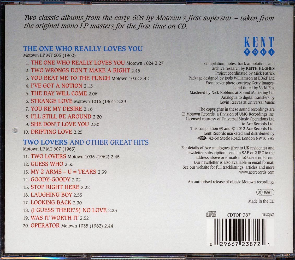 Mary Wells - The One Who Really Loves You + Two Lovers (2xCD)