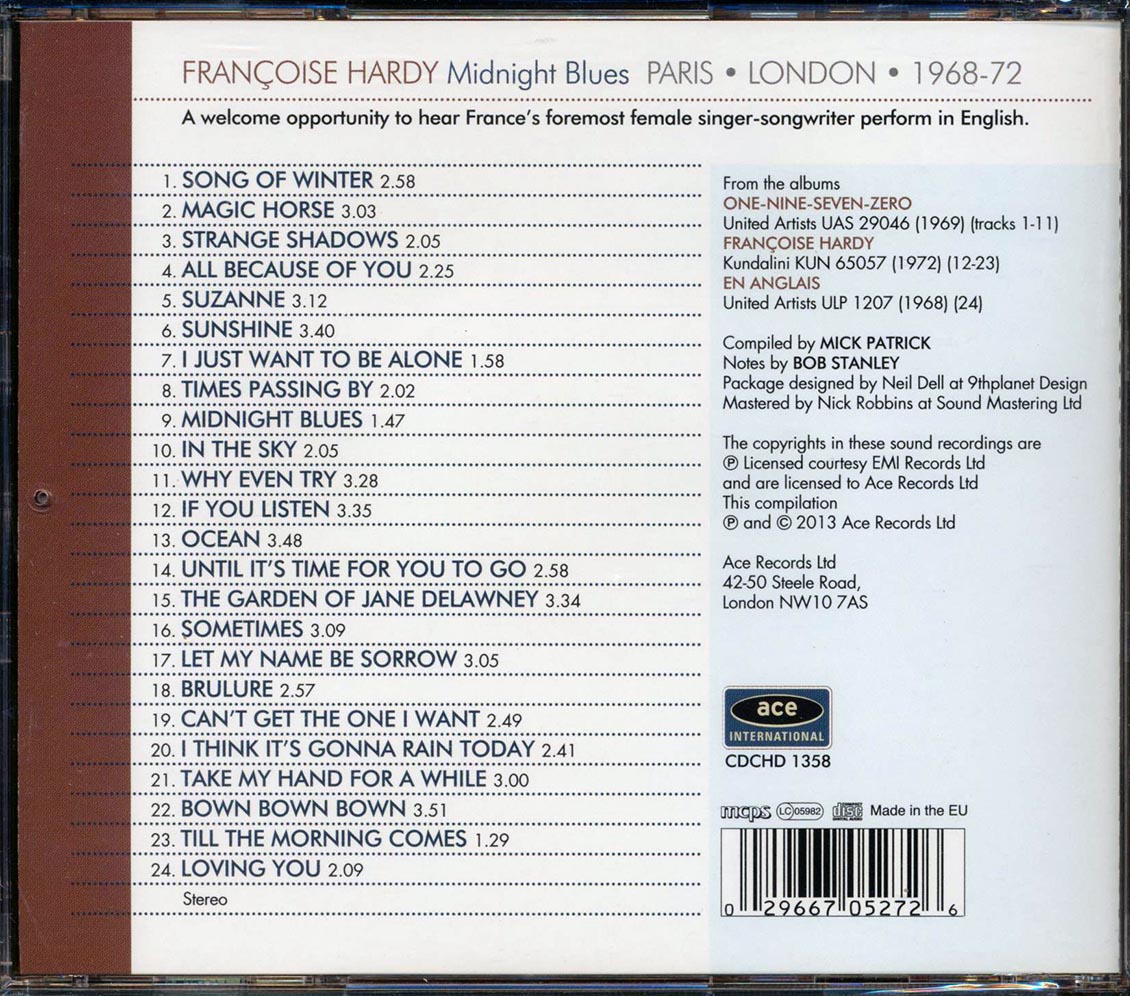 Francoise Hardy - Midnight Blues: Paris, London 1968-1972 (24 tracks)