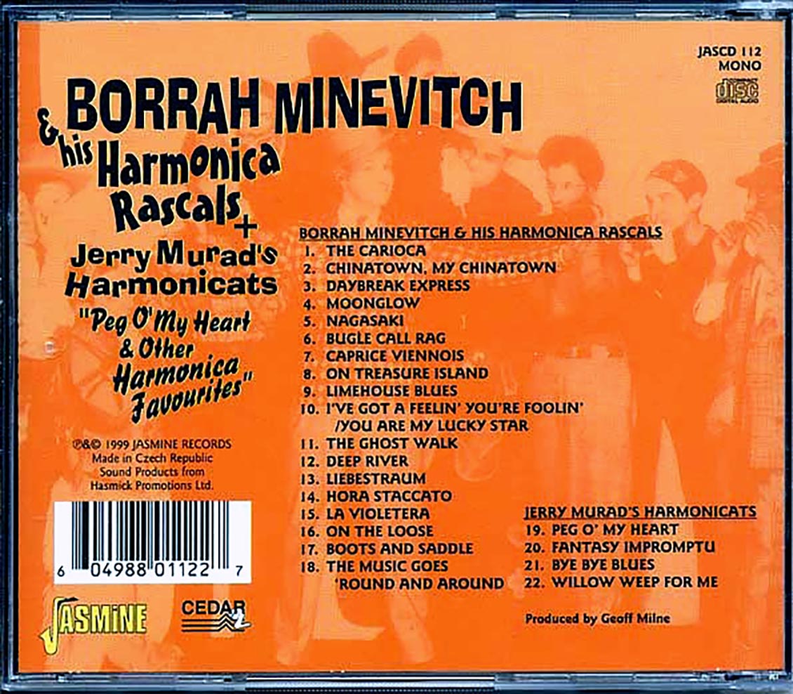 Borrah Minevitch & His Harmonica Rascals + Jerry Murad's Harmonicats - Peg O' My Heart & Other Harmonica Favourites (22 tracks)