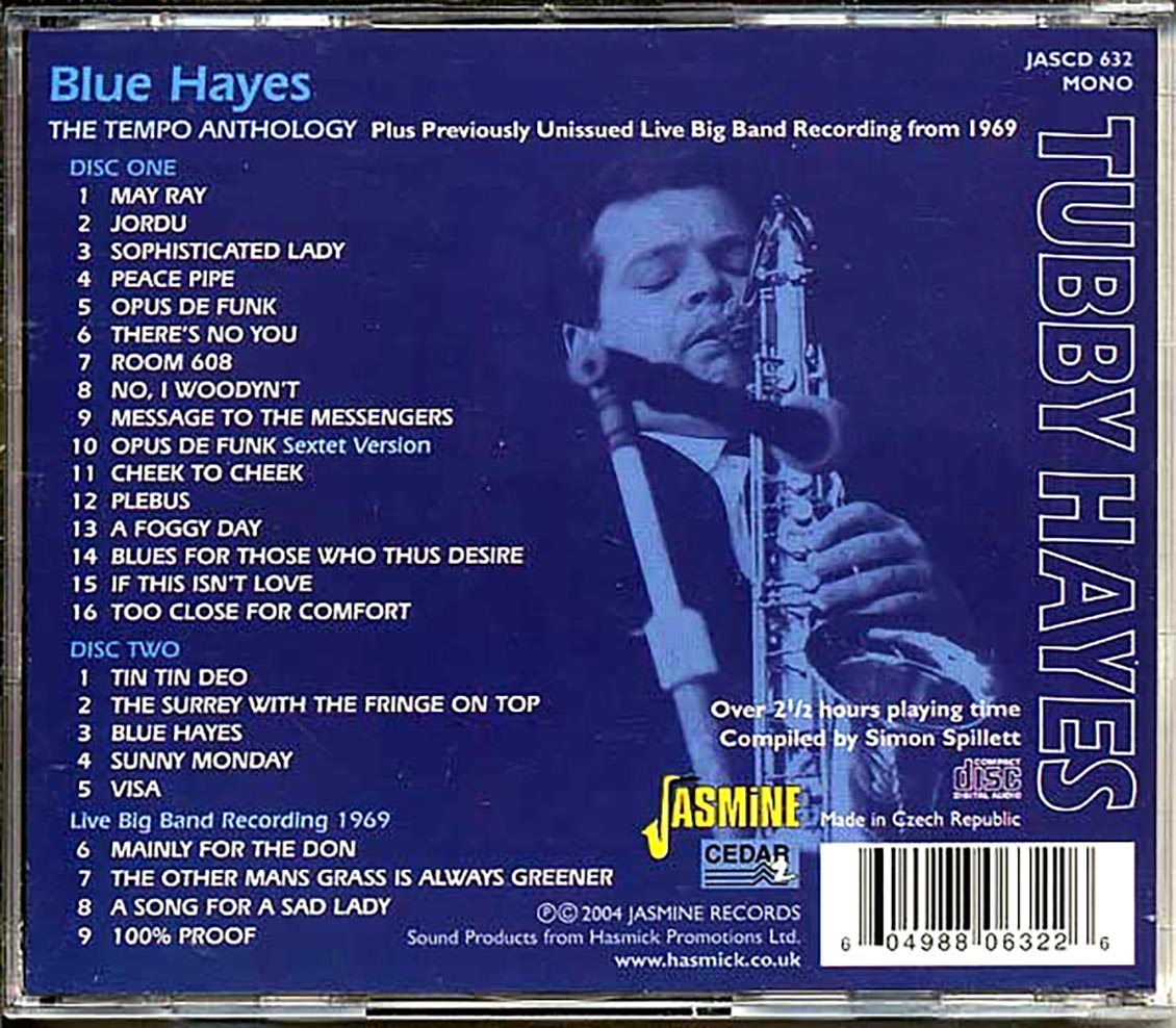 Tubby Hayes - Blue Hayes: The Tempo Anthology (25 tracks) (2xCD)