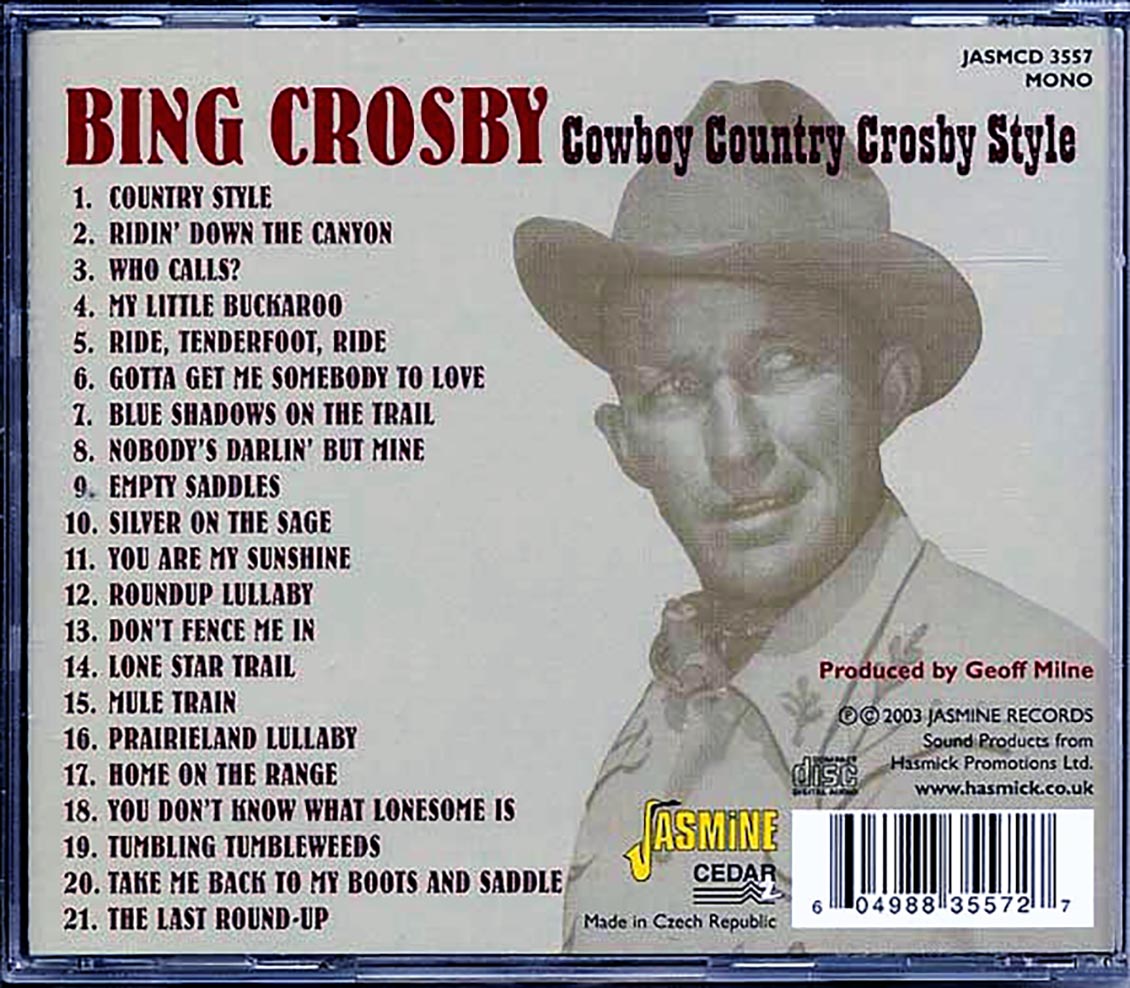 Bing Crosby - Cowboy Country Crosby Style (21 tracks)