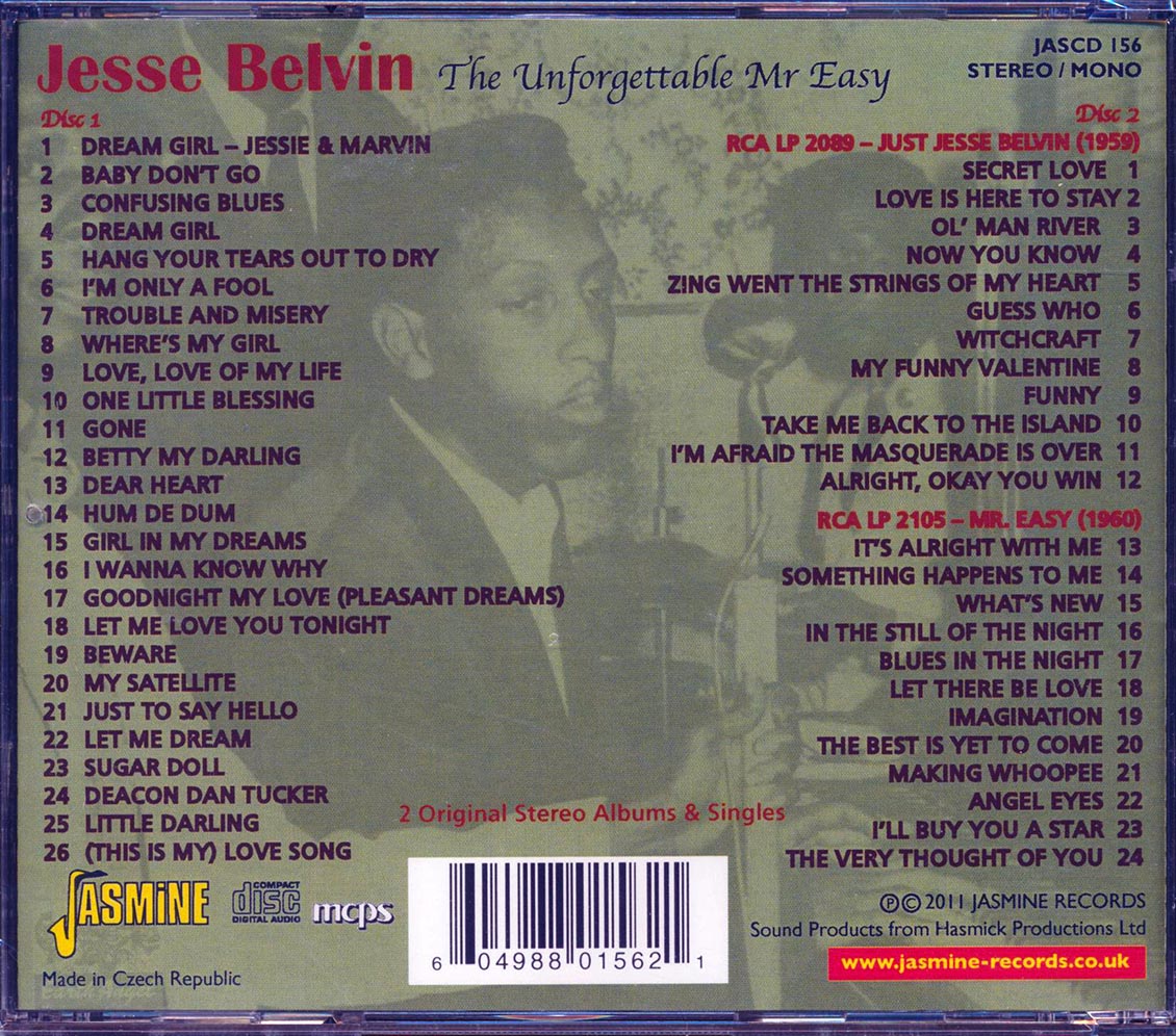 Jessie Belvin - The Unforgettable Mr. Easy: 2 Original Stereo Albums & Singles (50 tracks) (2xCD)