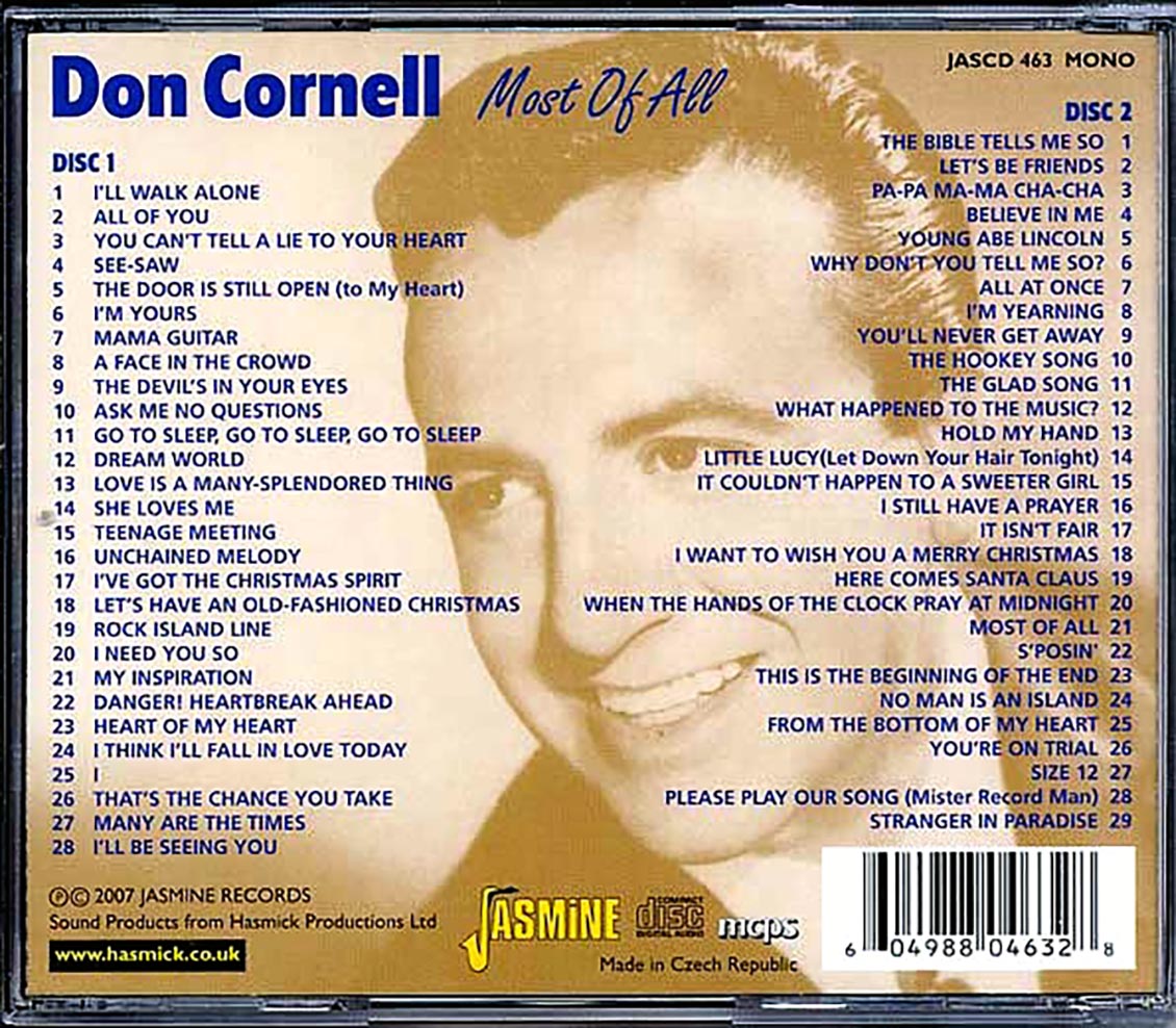 Don Cornell - Most Of All (57 tracks) (2xCD)