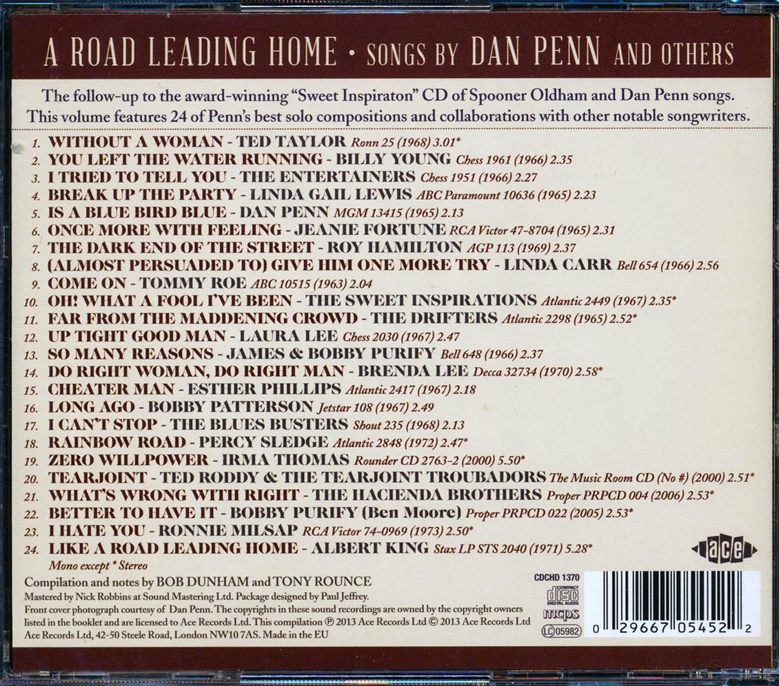 Various - A Road Leading Home: Songs By Dan Penn And Others (24 tracks)