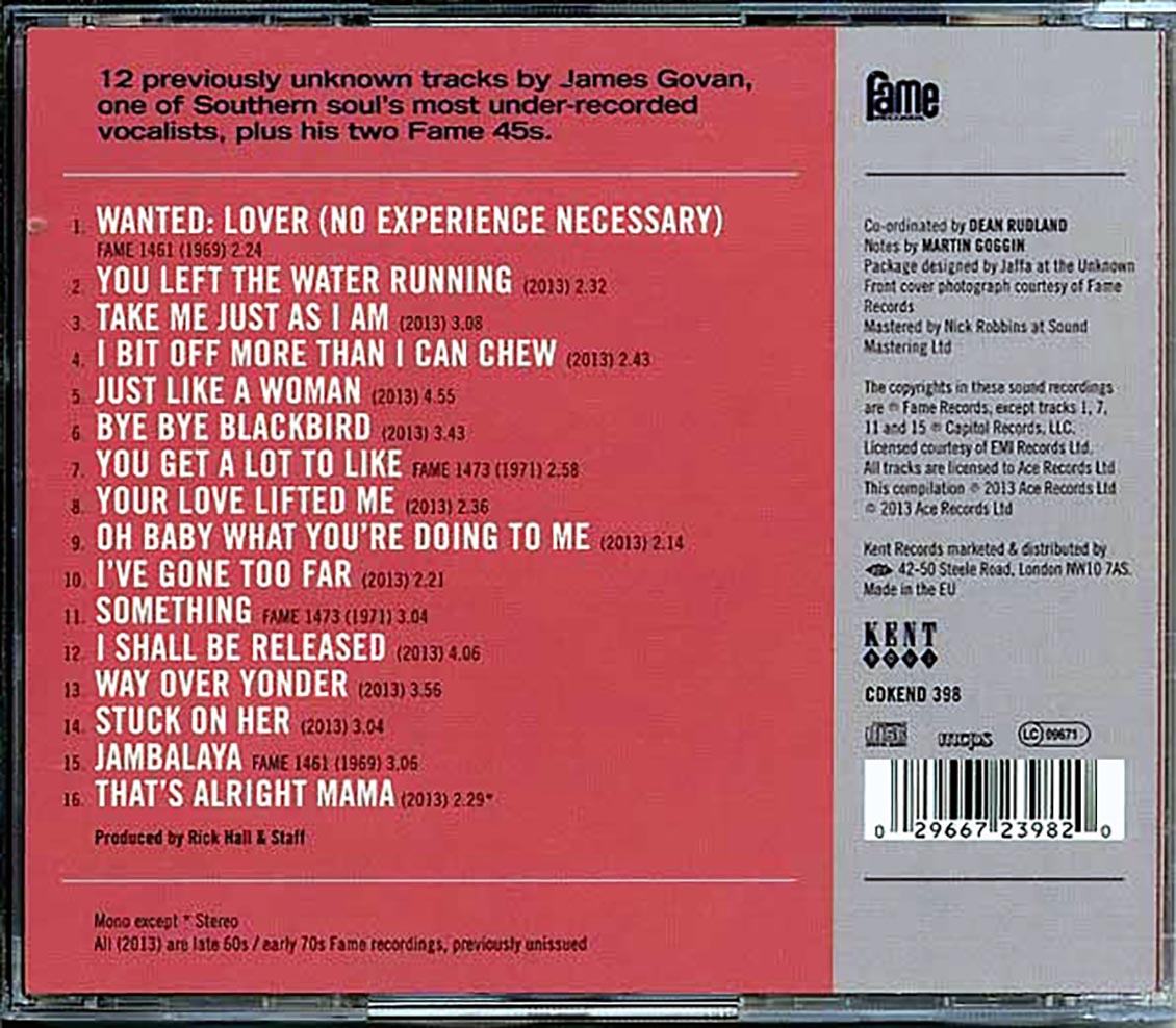 James Govan - Wanted: The Fame Recordings