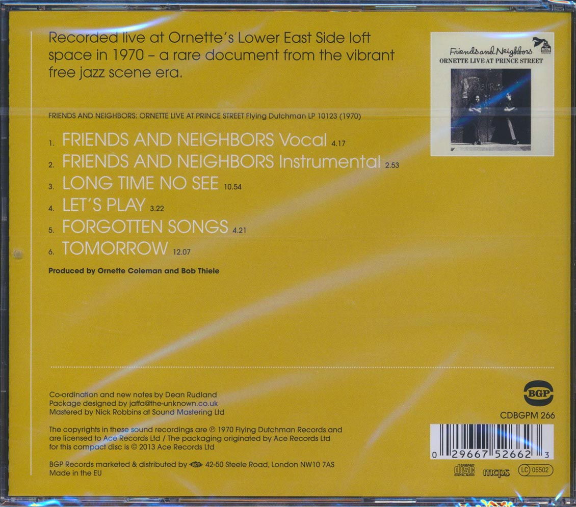 Ornette Coleman - Friends And Neighbors: Ornette Live At Prince Street
