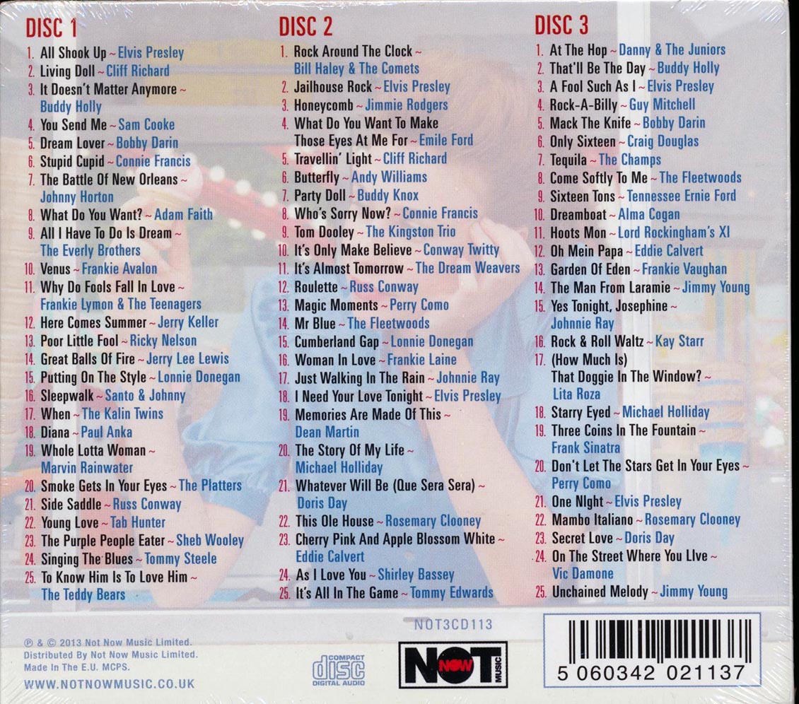 Various - Number 1 Hits Of The 50s (75 tracks) (3xCD) (deluxe 3-fold digipak)