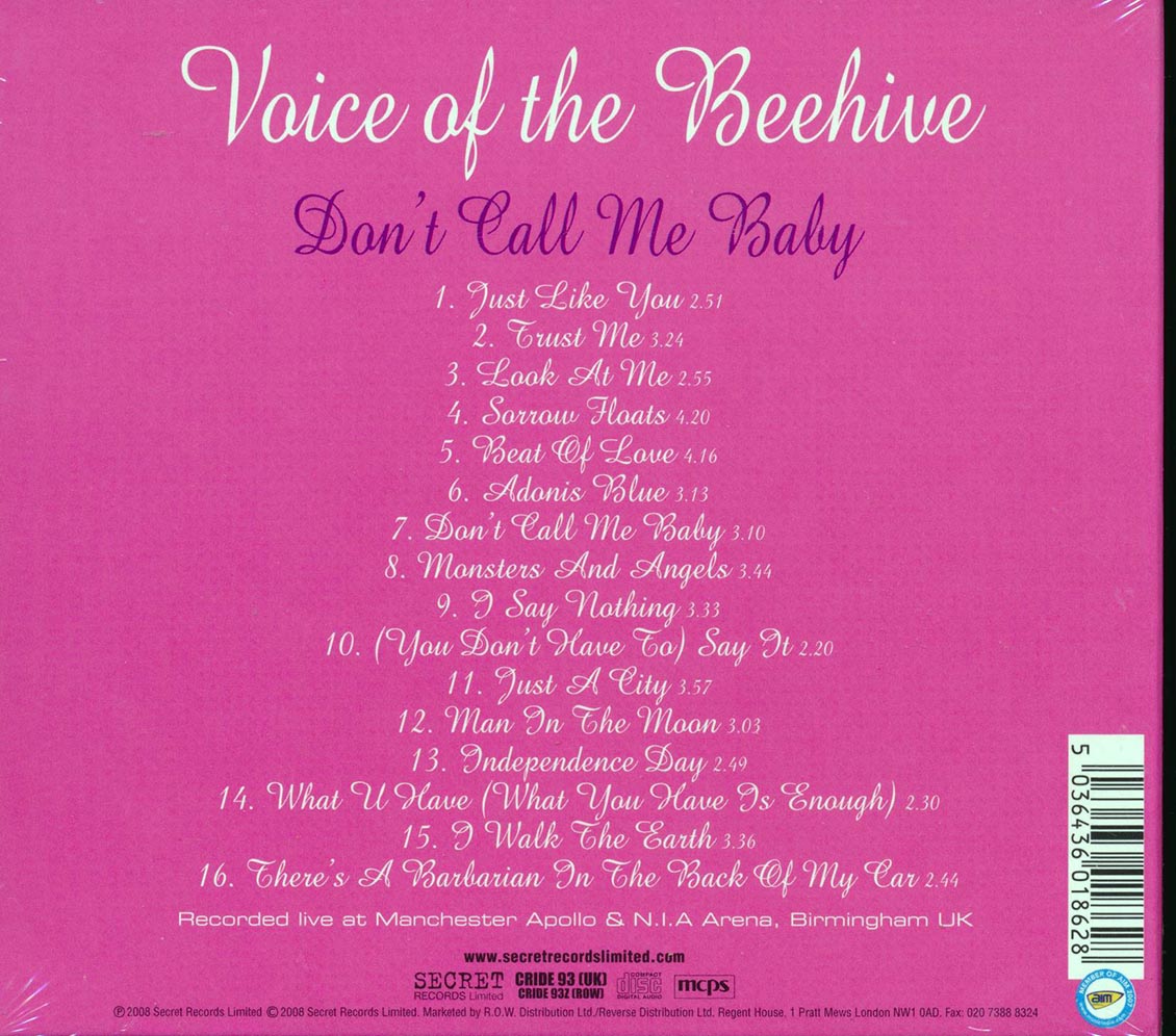 Voice of the Beehive - Don't Call Me Baby Live