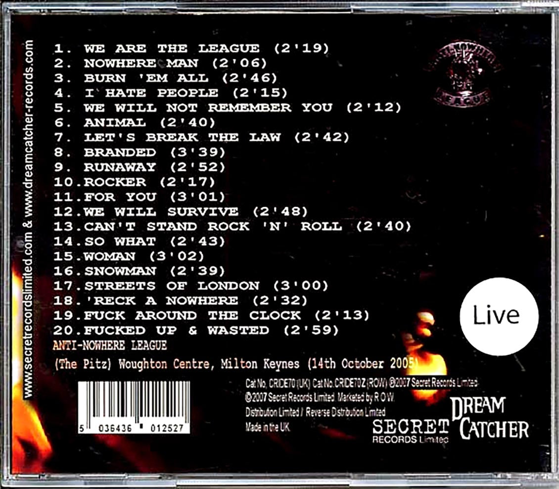 Anti-Nowhere League - Secret Radio Recordings