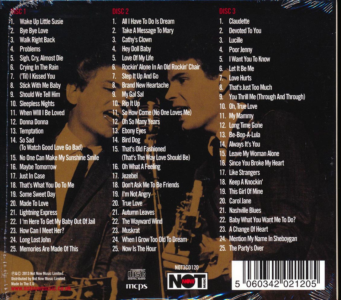 The Everly Brothers - Greatest Hits (75 tracks) (3xCD) (deluxe 3-fold digipak)