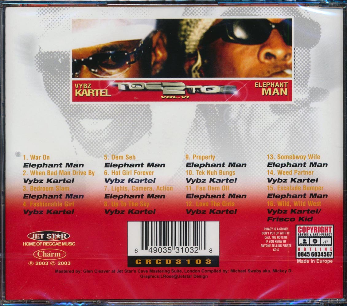 Vybz Kartel, Elephant Man - Toe To Toe Volume 6