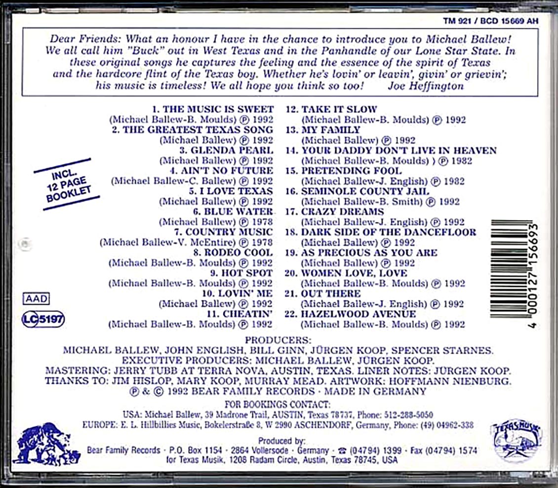Michael Ballew - I Love Texas (22 tracks)