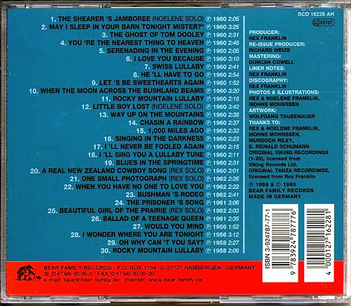 Rex & Noelene Franklin - A Real New Zealand Cowboy Song (30 tracks)