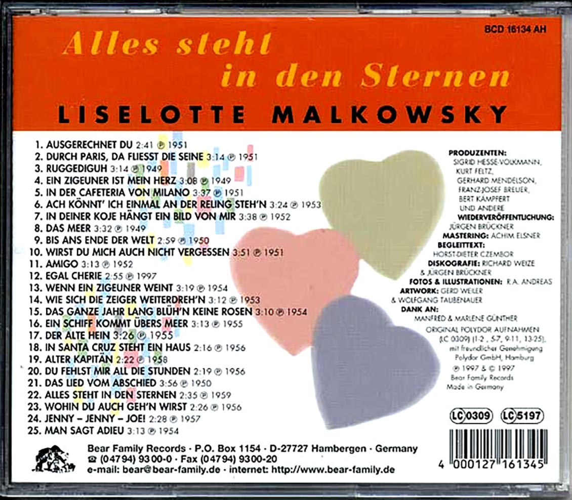 Liselotte Malkowsky - Alles Steht In Den Sternen (25 tracks)