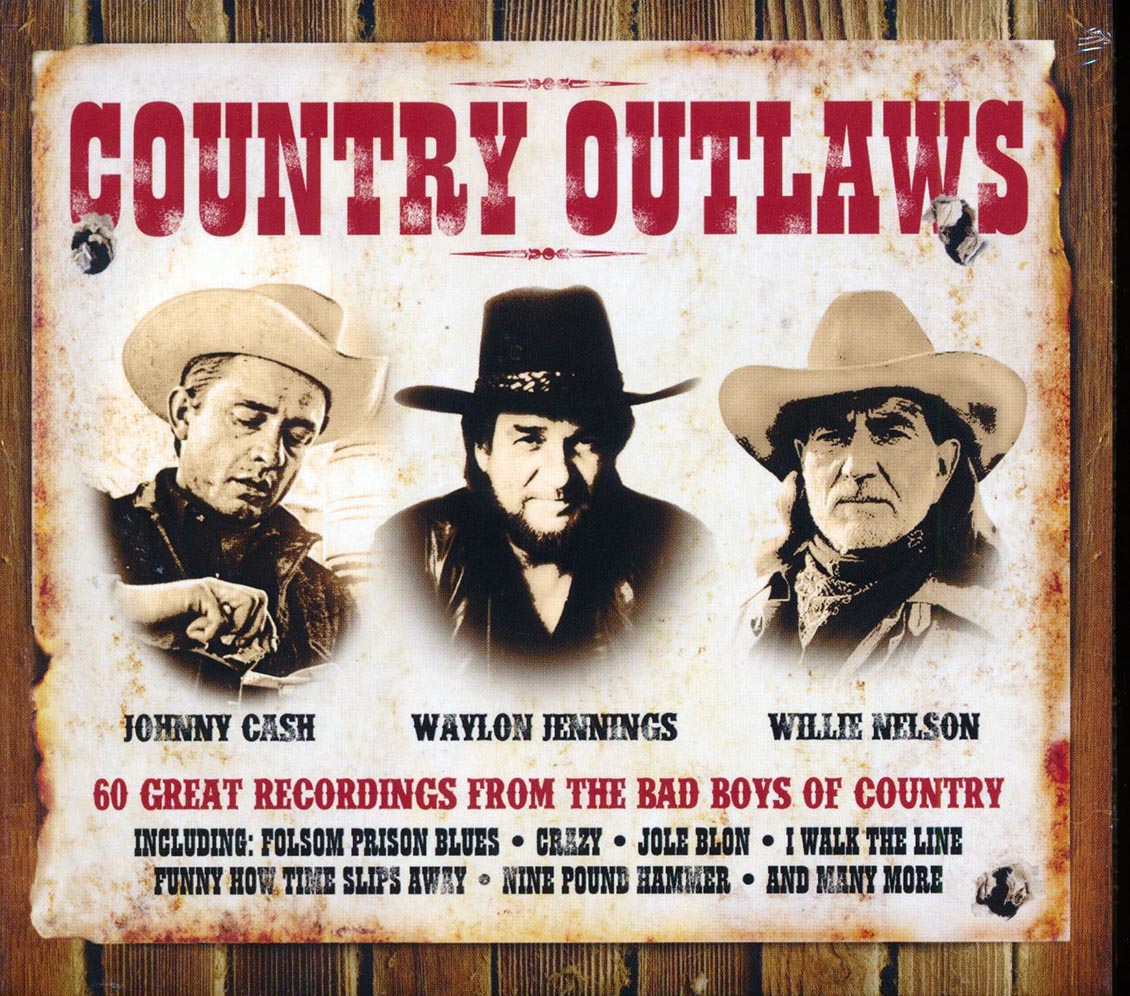 Johnny Cash, Waylon Jennings, Willie Nelson - Country Outlaws (60 tracks) (3xCD) (deluxe 3-fold digipak)