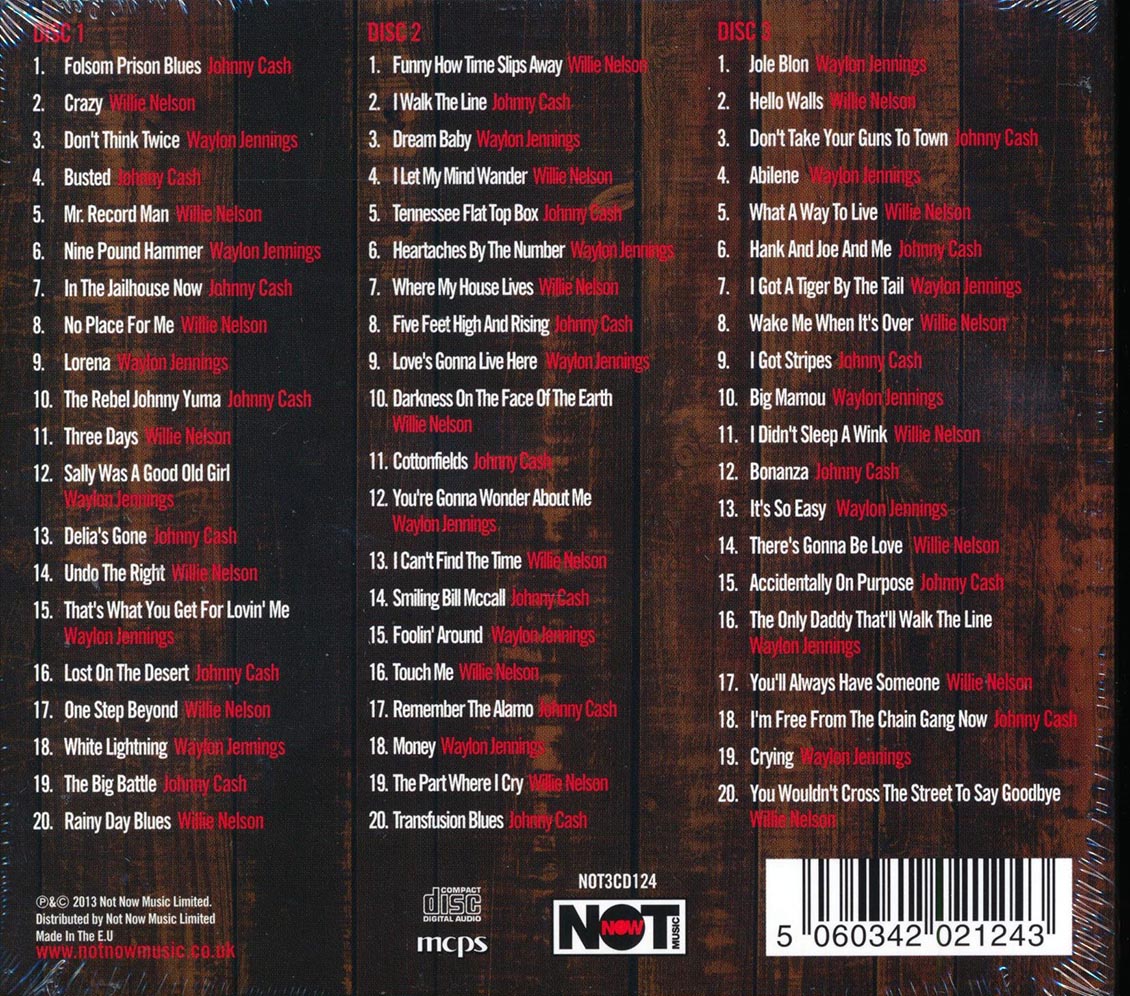 Johnny Cash, Waylon Jennings, Willie Nelson - Country Outlaws (60 tracks) (3xCD) (deluxe 3-fold digipak)