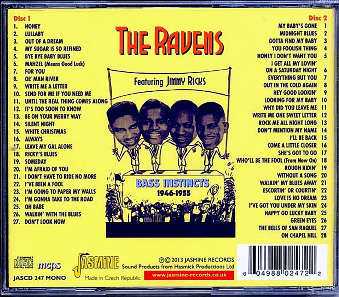 The Ravens - Bass Instincts: The Ravens Featuring Jimmy Ricks 1946-1955 (55 tracks) (2xCD)
