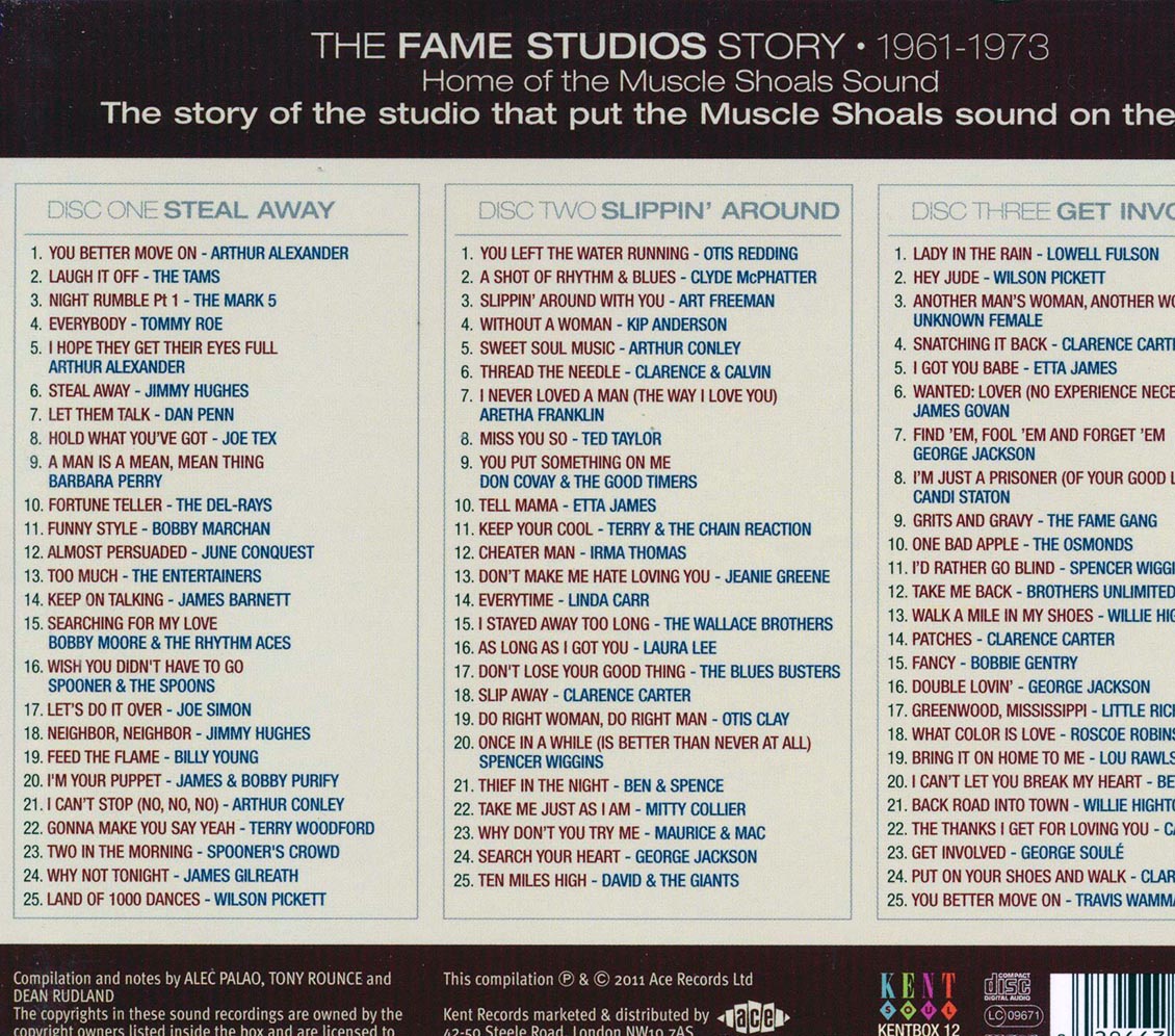 Etta James, Otis Redding, Lowell Fulson, Etc. - The Fame Studios Story 1961-1973 (75 tracks) (3xCD)
