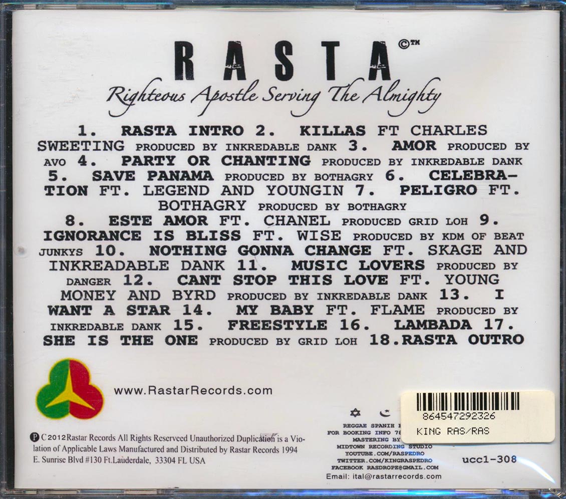 King Ras Pedro - Rasta: Righteous Apostle Serving The Almighty