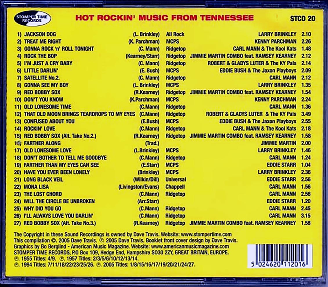 Various - Hot Rockin' Music From Tennessee: The Jaxon Recording Company Story