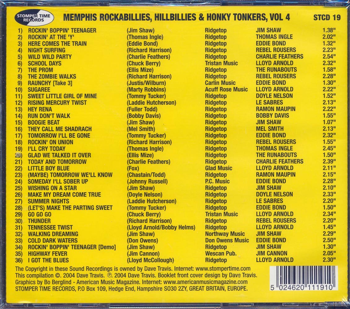 Various - Memphis Rockabillies, Hillbillies & Honky Tonkers, Volume 4: Memphis Records Story