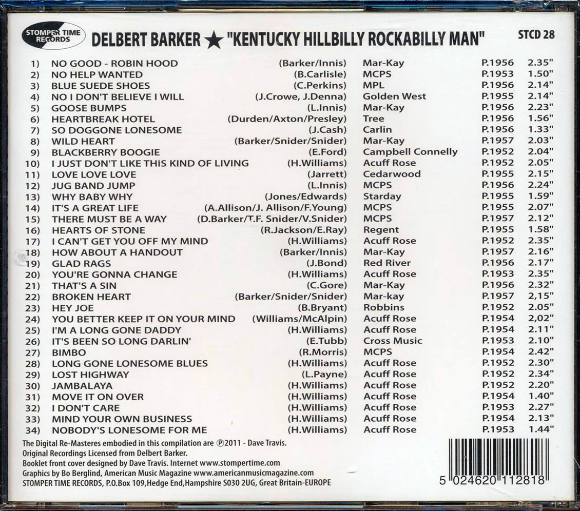 Delbert Barker - Kentucky Hillbilly Rockabilly Man: King Of The Covers