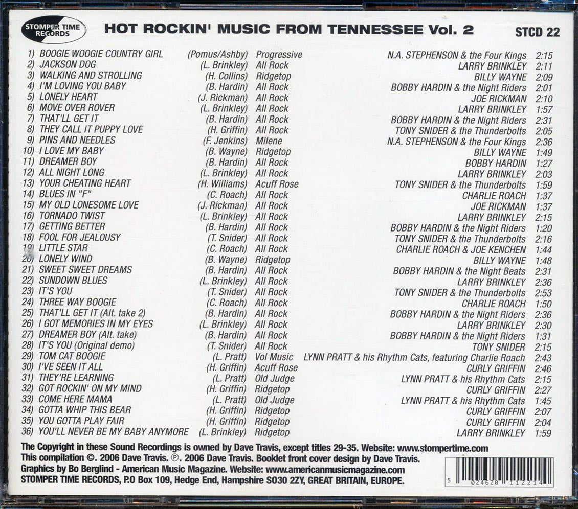 Various - Hot Rockin' Music From Tennessee, Volume 2: The Westwood Recording Company Story