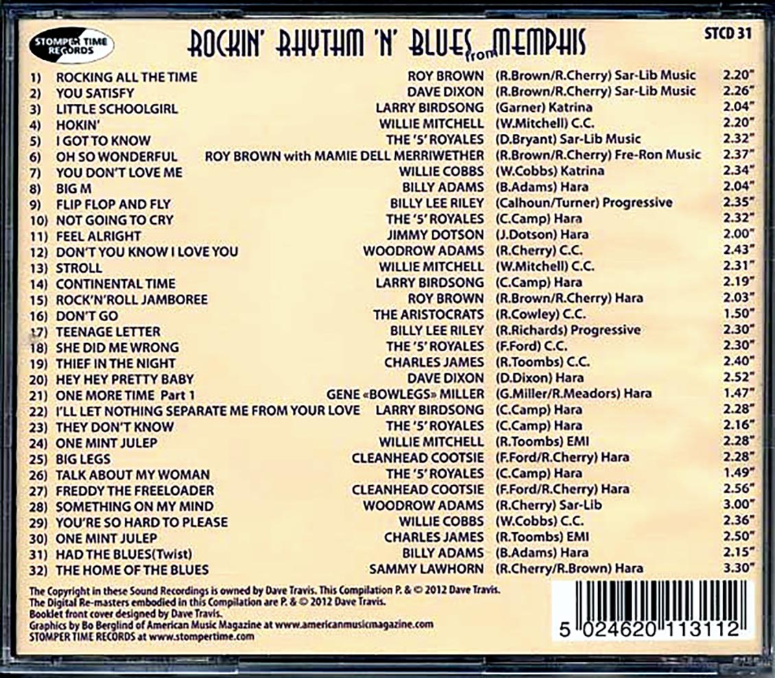 Various - Stomper Time Records Presents: Rockin' Rhythm N Blues From Memphis