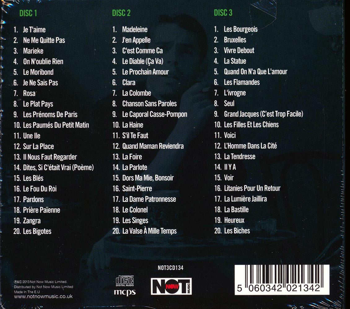 Jacques Brel - 60 Plus Belles Chansons (60 tracks) (3xCD) (deluxe 3-fold digipak)