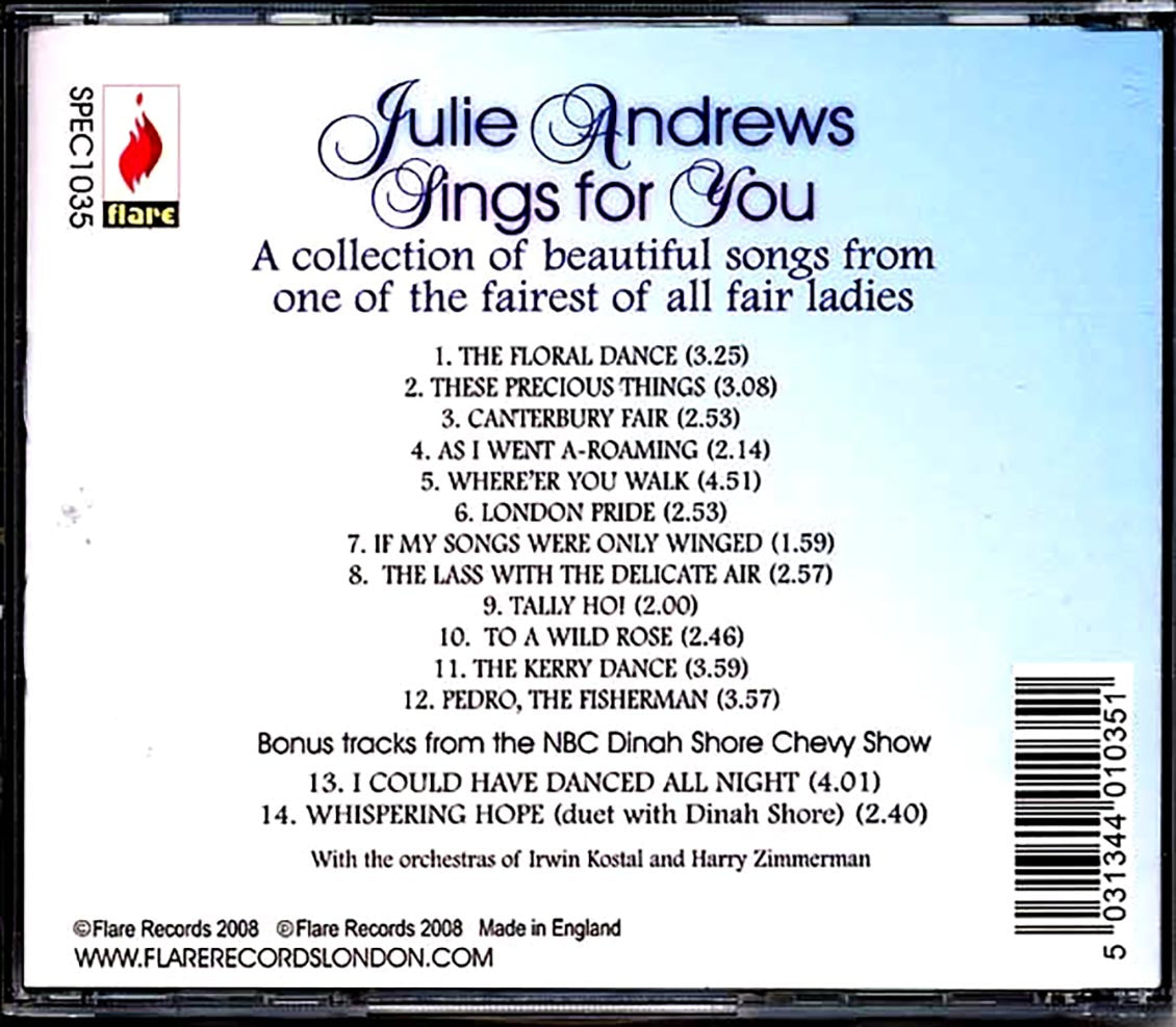 Julie Andrews - Julie Andrews Sings For You: A Collection Of Beautiful Songs From One Of The Fairest Of Fair Ladies