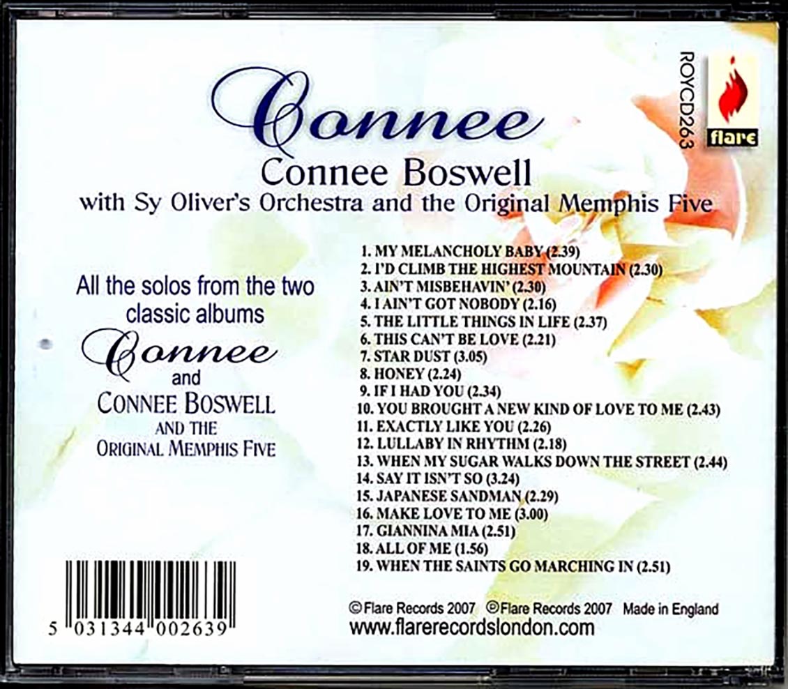 Connee Boswell - Connee..The One And Only: With The Sy Oliver Orchestra And The Original Memphis Five (2 albums on 1 CD)