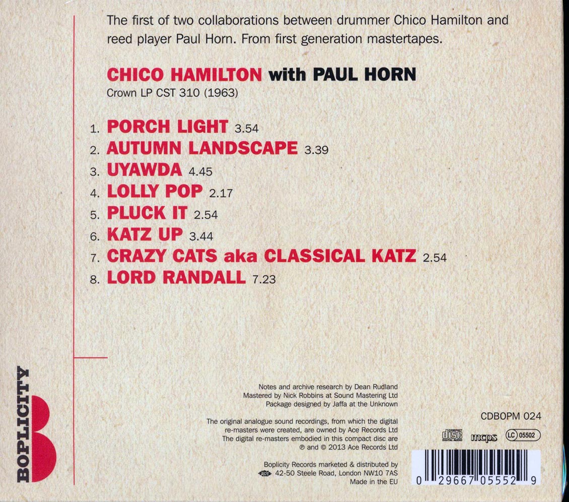 Chico Hamilton, Paul Horn - Chico Hamilton With Paul Horn
